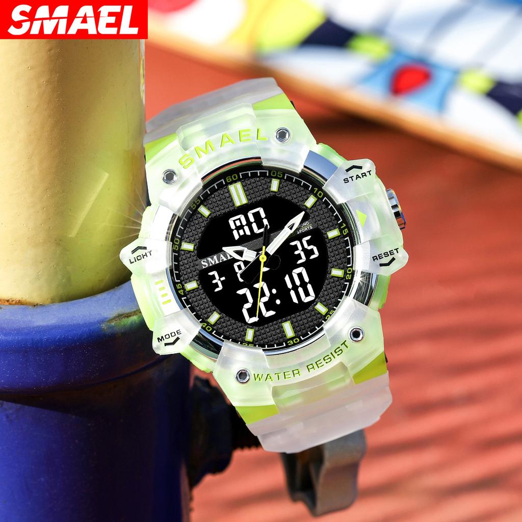 SMAEL Duża tarcza Wielofunkcyjny Zewnętrzny Wodoodporny Elektroniczny Zegarek Sportowy dla Studentów