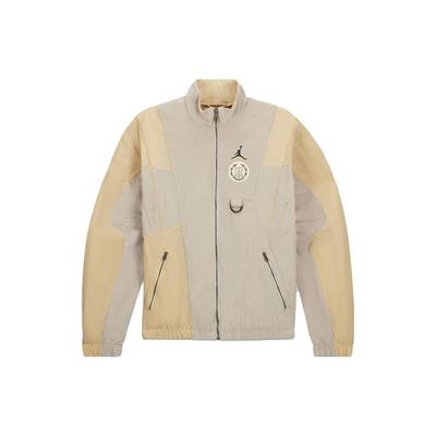 X HTG Veste à Col Montant Logo Épissé Homme Veste Crème DJ7976-236