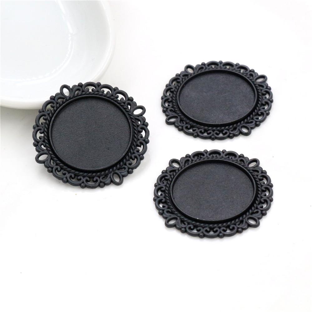10pcs 20mm Inner Size Antique Silver Plated Bronze Rose Gold Black Classic Style Cabochon Base Setting Charms Pendant