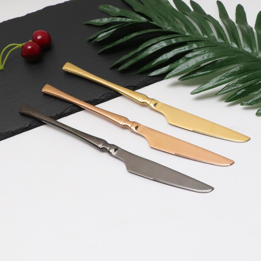 4Pcs  Luxury Lightweight  Flatware Set  Steak Knife Fruit Fork Spoons  Stainless Steel  Dessert Utensils  Western  Tableware