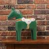 Cavallo in Legno Dipinto Ecologico Dala Trojan Figurine, Statua Ornamento Scandinavo Vintage Solido, Decorazione Rustica da Tavolo per Casa Fattoria