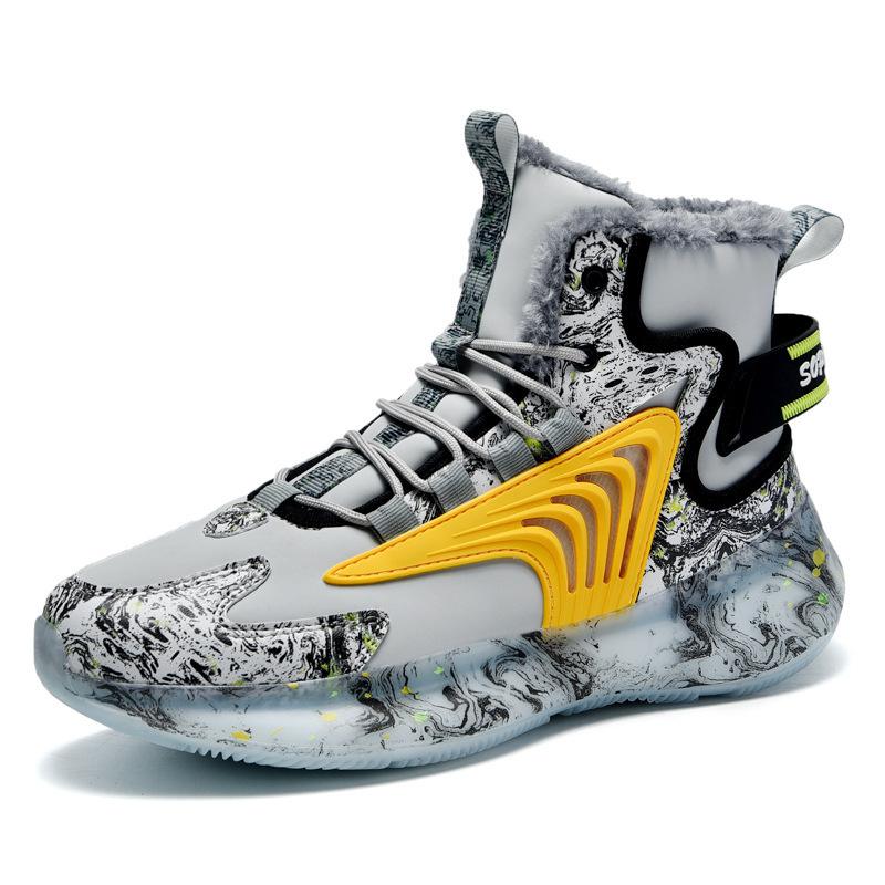 Winter Large Size High Top Dad Shoes Men's Country Morning Wind Popcorn Coconut Shoes Velvet Large Cotton Warm Cold Snow Boots