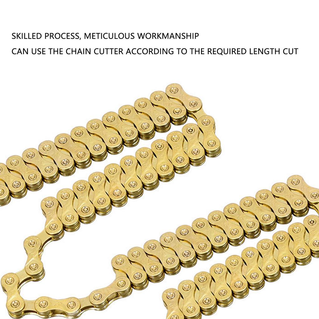 Bike Chain 9 Speed Fully Electroplated Gold Chain Mountain Road Variable Speed Bike Chain Replacement Parts
