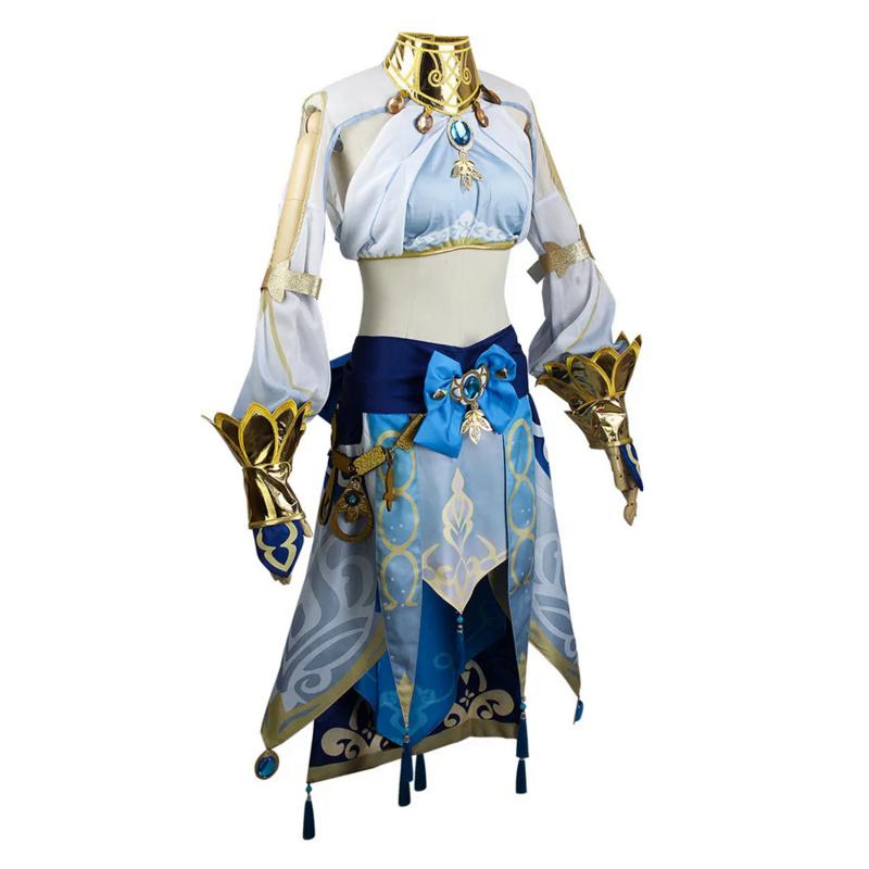 Nilou Cosplay Sumeru Hydro Cosplay Costume Full Set Headwear Tattoo Dress Outfits for Comic Game Halloween Clothes