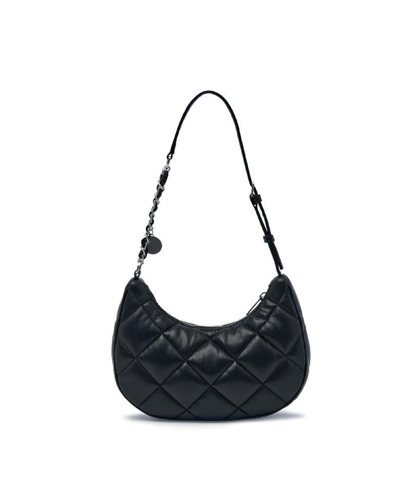 Mlb Basic Quilted Pu Hobo Bag Ny (Black)