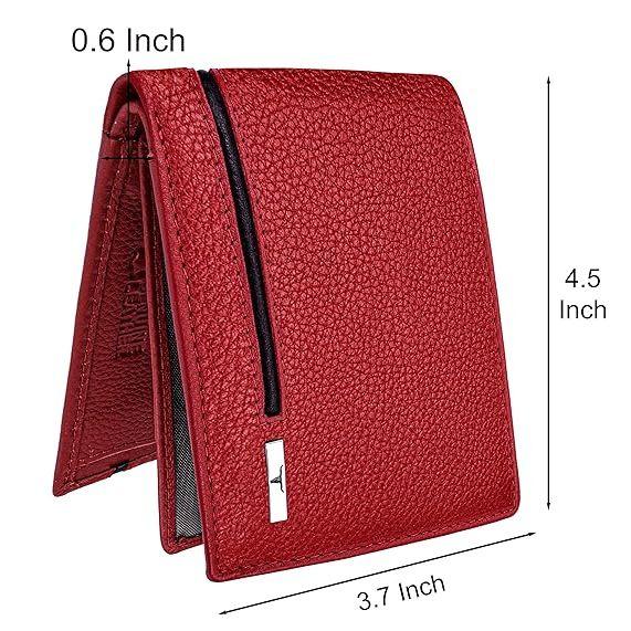 Stag Red/Black Leather Wallet for Men