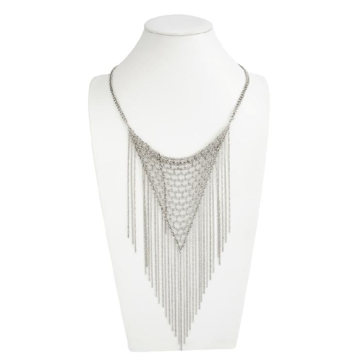 Lightweight Iron Chain Layering Fringe Woven Necklace Vintage Charm Handmade For Occasion Fashion Statement Jewelry