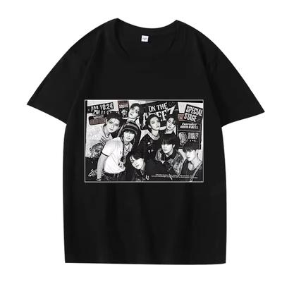 Ateez 2025 Clásico Camiseta Femenina Kpop Súper Casual Blusa Estampada De Manga Corta