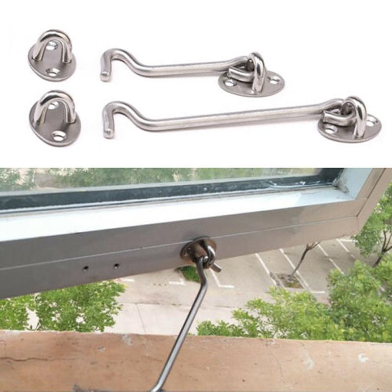 MUMA 100mm Cabin Hook And Eye Latch Lock Shed Gate Door Catch Silent Holder Stainless Steel For Barn Door Window Bathroom Size : 8 inch MUMA 100mm Cabin Hook And Eye Latch Lock Shed Gate Door Catch Silent Holder Stainless Steel For Barn Door Window Bathroom Size : 8 inch