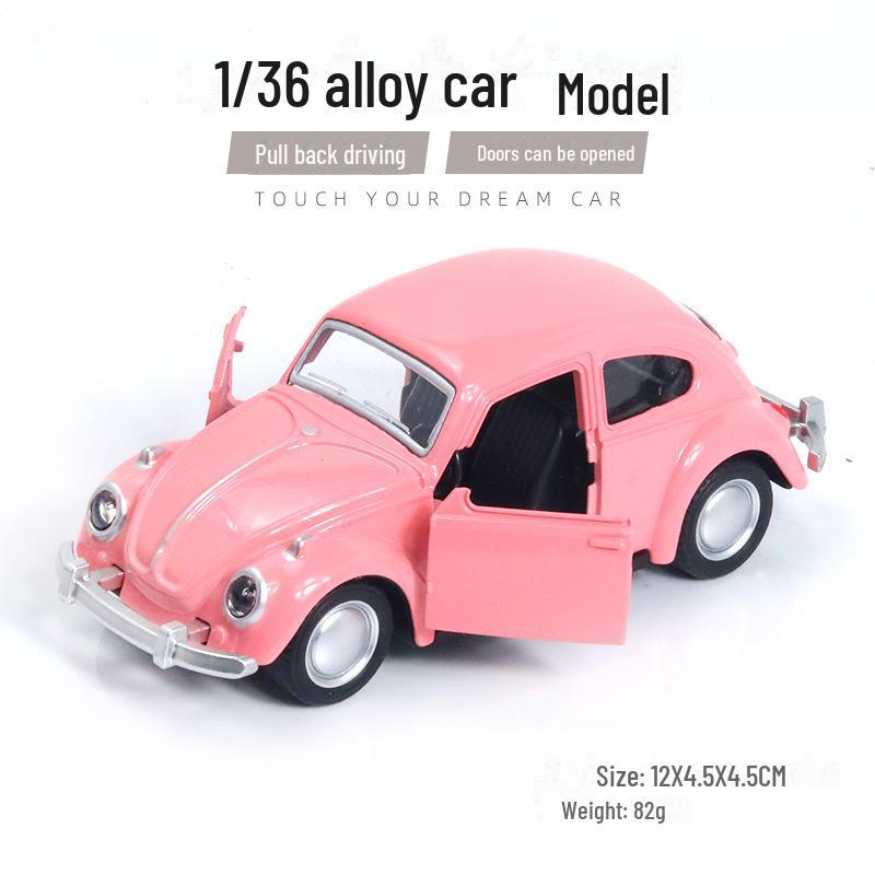 Vintage-Käfer-Spielzeugauto mit Rückziehfunktion und zu öffnenden Türen – perfekt als Kuchendekoration oder für Autosammler!