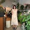 French gentle wind suspender dress women's summer new loose high waist thin temperament seaside vacation long skirt