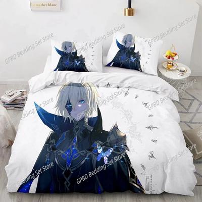 Genshin Impact Bedding Set Game 3d Print Bed Linen Quilt Soft Duvet Cover Sets Home Textile Queen King Size Girl Boys Room Decor