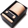 Cravatta Uomo Sposo Matrimonio Compleanno Regalo Per Ragazzi alla Moda Formale Casual Cravatta Asciugamano da Taschino Set Scatola Regalo