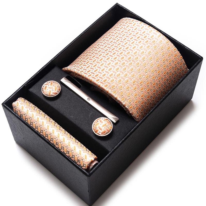 Cravatta Uomo Sposo Matrimonio Compleanno Regalo Per Ragazzi alla Moda Formale Casual Cravatta Asciugamano da Taschino Set Scatola Regalo
