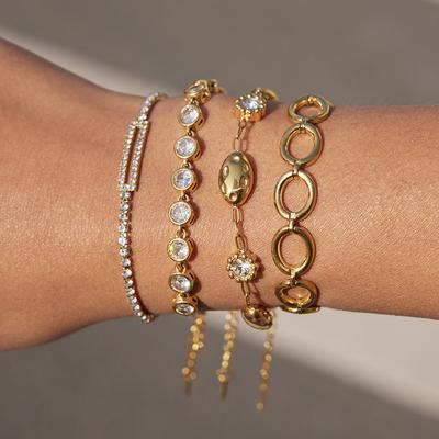 European and American Stainless Steel Rhinestone Bracelet Raw Light Luxury Niche Jewelry Does Not Fade 18k Titanium Steel