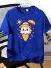 Unisexs Tee Cute Ice Cream Cartoon Graphic Print Cotton Short Sleeve Male Casual Streetwear Outdoor Daily Basic Fashion Top
