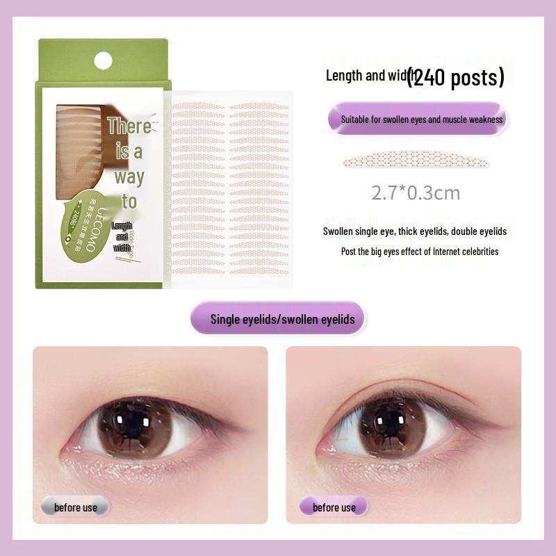 GECOMO Invisible Seamless Eyelid Tape - Natural Thin Big Eye Beauty Makeup Tool for Double and Swollen Eyelids.