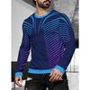 Men's 3D Printed Crew Neck Long Sleeve T-Shirt Fashion Versatile Trend Breathable Casual