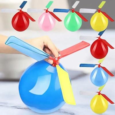 Juguete de Helicóptero Globo Aerostático de 3 Piezas - Helicóptero Volador Portátil Divertido para Exteriores para Fiesta de Cumpleaños de Niños, Juego del Día del Niño