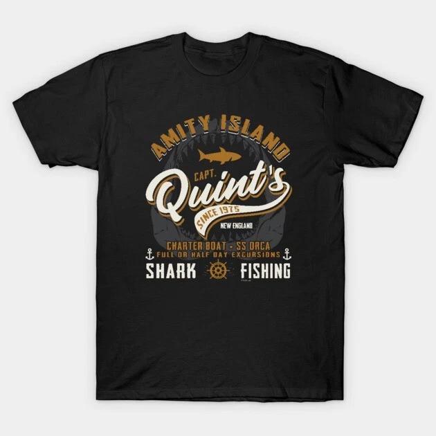 

film movie birthday halloween funny horror sci fi t shirt for jaws quint 2XL