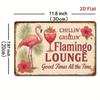 Metal Wall Art Retro Flamingo Poster for Bar Man Cave Patio
