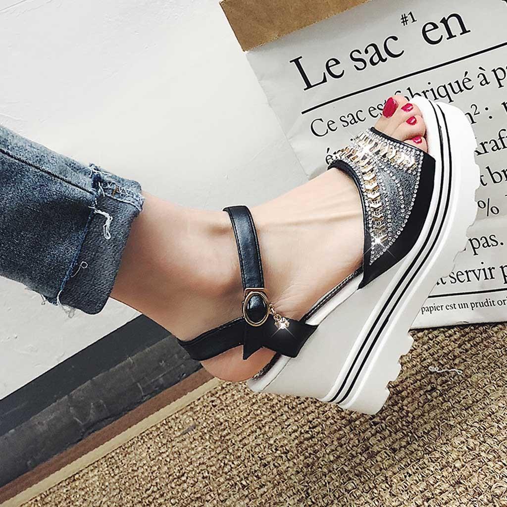 Buy Fashion Women Summer Pumps Platform Sandal Roman Wedges Crystal