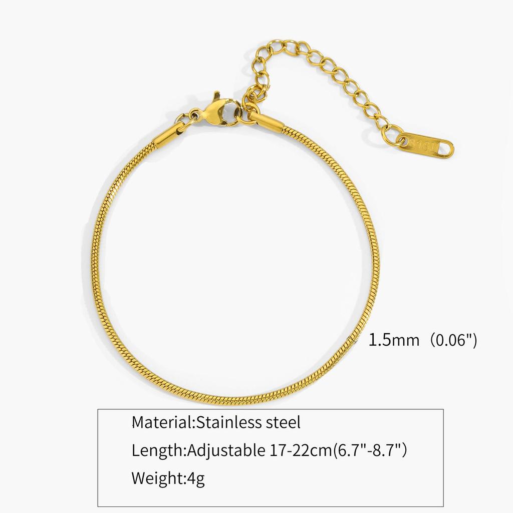 Minimalist Titanium Steel Electric Snake Chain Adjustable Bracelet - European & American Fashion Niche Design