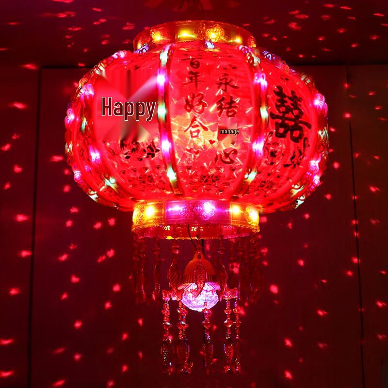 Traditional Red Rotating Palace Lantern
