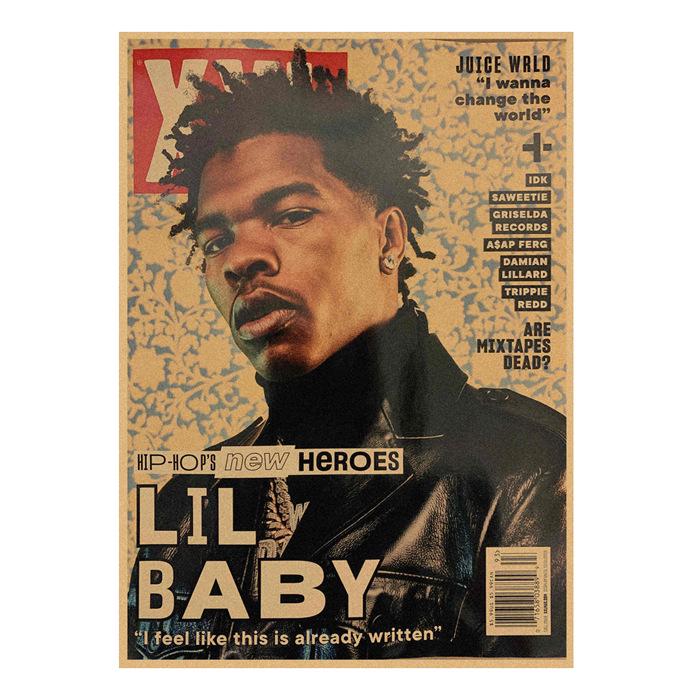 DaBaby Rap Hip Hop Kraft Paper Poster for Cafe or Bar Decor