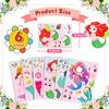 6 Sheets DIY Puzzle Stickers Princess Mermaid Face Changing Fun Jigsaw Assembly Stickers Kids Toys Birthday Gifts for Girls