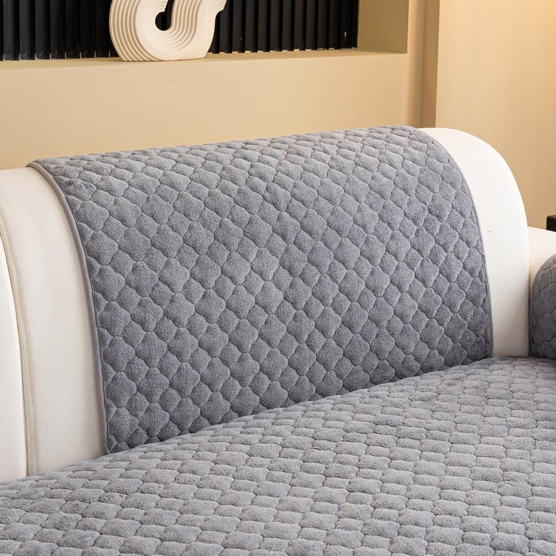 Thicken Plush Sofa Mat Nordic Solid Color Sofa Cover Corner Couch Slipcovers for Living Room Anti-slip Sofa Blanket Home