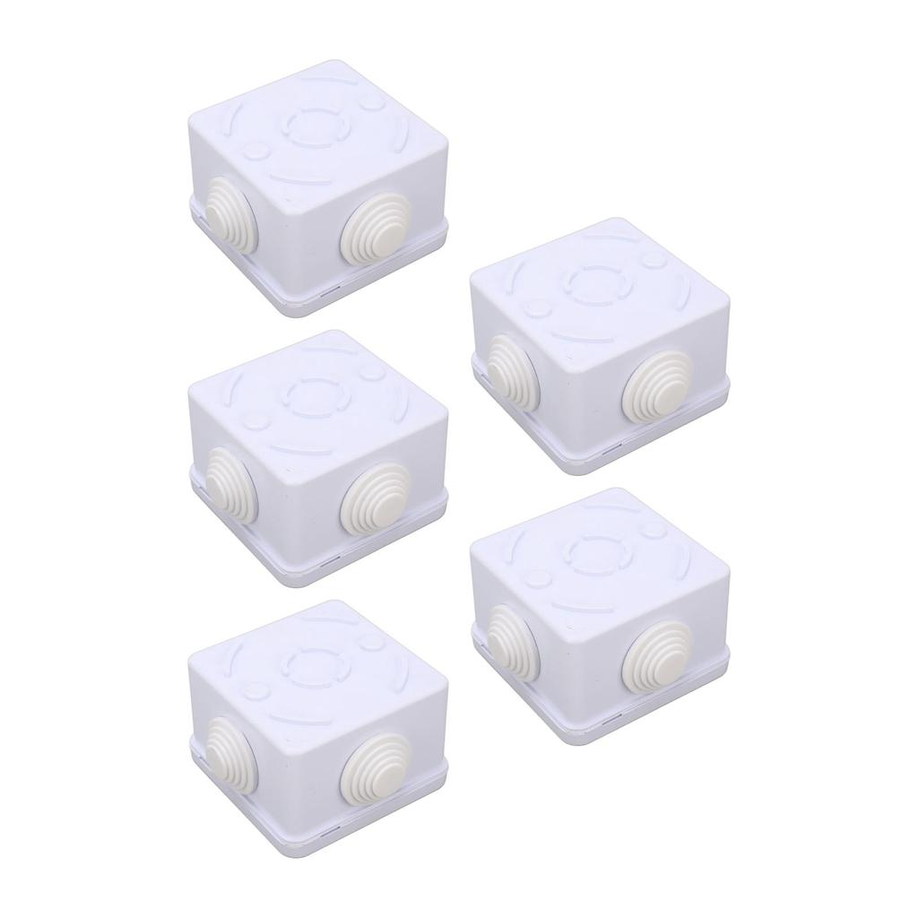5Pcs Plastic Waterproof Cable Box with Rubber Plug IP55 Waterproof Plug Junction Wire Box
