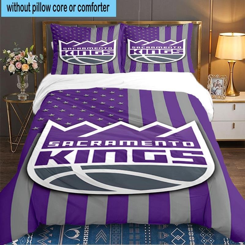 Kings Basketball Team Logo 3pcs Bedding Set,Including 1pc Duvet Cover And 2pcs Pillowcases Perfect Gift for Christmas,Ideal for Bedroom, Dormitory
