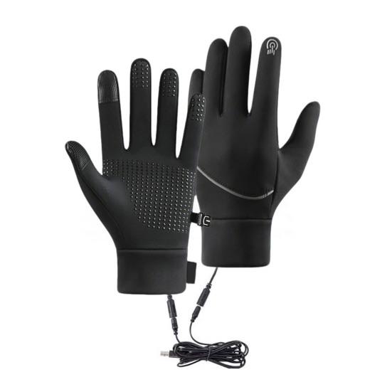 

Waterproof Heated Gloves Men Women Winter Rechargeable Hand Warmers Touch Screen Electric Heated Gloves with Anti-Slip Palms for Skiing Cycling Hiking L Black1