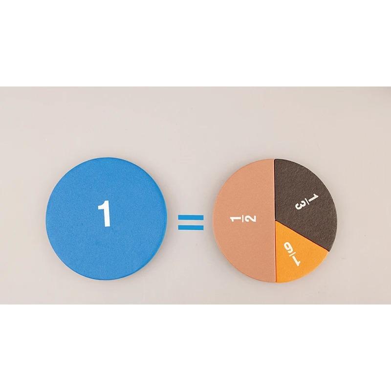 51 Pcs EVA Round Shaped Fractions Instrument Demonstrator Montessori Math Fractional Educational Toys Learning Tool for Children