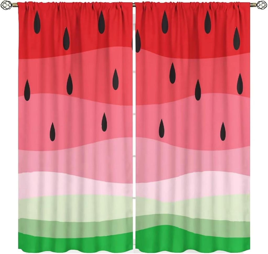 Chef Window Curtains, Fat Funny Cook Theme Curtains For Bedroom & Living Room, Red Black Buffalo Check Plaid Kitchen Drape