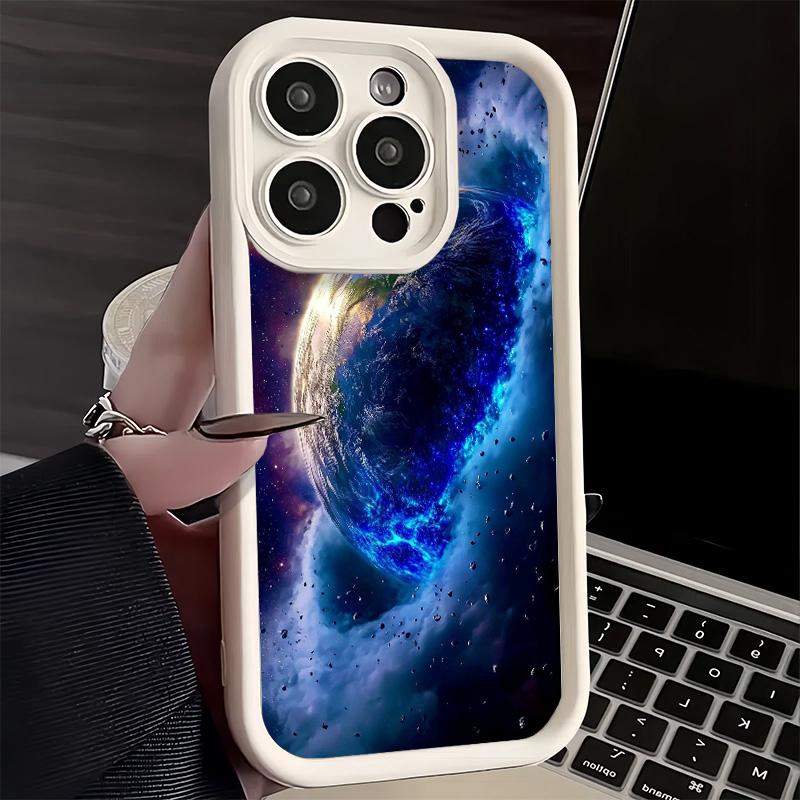 Phone Case for iPhone 17 Air 16E 15 16 Pro Max Earth Stars Space Universe Cover 14 Plus 13 12 Mini Soft Shell Silicone Fundas