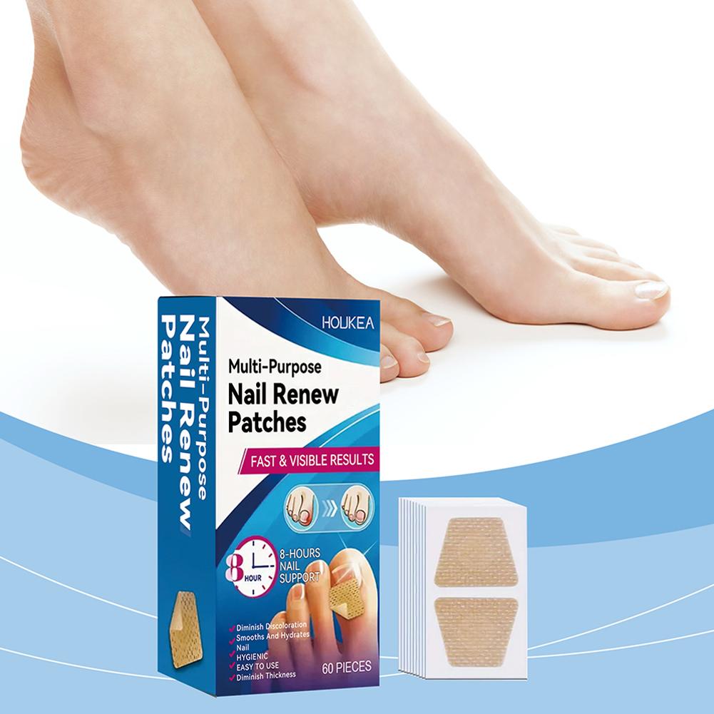 60 Stück Fußnagelpilz-Pflaster Wasserdichte Nagelreparatur-Pflaster Hühneraugen-Korrektur-Aufkleber für verfärbte und beschädigte Nägel