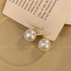 Large Retro 925 Pearl Earrings with Niche Ear Buckles for Women
