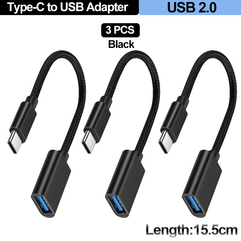 For Mobile Phone USB Female to Type C Male Adapter OTG 15.5CM Long Cable For Samsung S20 Huawei OTG Data Cable Converter