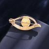 Crystal Pendant Devil Eye Brooch Pin Hollow Out Banquet Clothes Pin Rhinestone Eye Brooches  Party