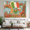 2D I Love Italia Photography Backdrop, Italy Flag, Coffee, Wine and Landmarks Background