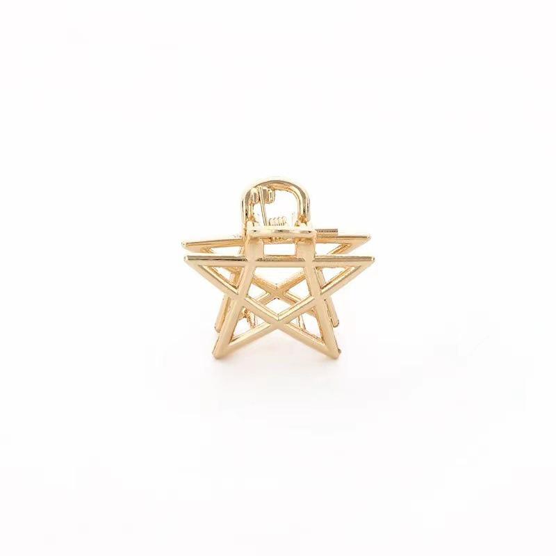 Korean Style Geometric Metal Star Hair Clip – Elegant Updo Accessory