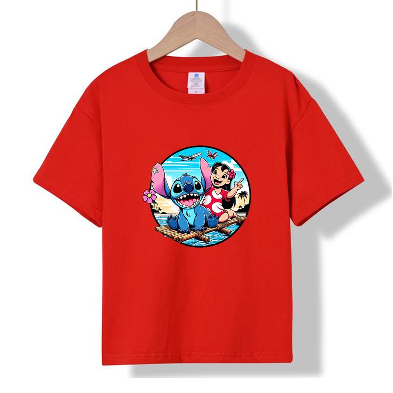MC-47 MINISO 2026 Summer New Printed Cotton Round Neck T-shirt for Children Aged 1-16, Boys and Girls