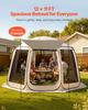 Screen House Tent, 3660 x 3380 x 2300 mm, 10-12 Person Pop Up Screen Tent with Extended Awning, Portable Screened in Canopy with Carry Bag, Netting