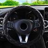 Steering Wheel Cover Crystal Crown Steering Covers Car Interior Accessories PU Leather Car-styling 37-38CM Diameter Universal