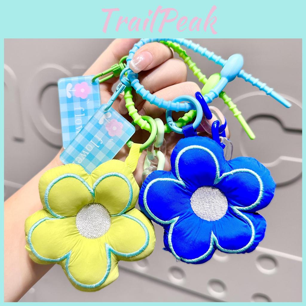 Charming Floral Fabric Keychain Accessory For Bags And Backpacks In Vibrant Colors