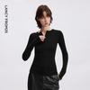 Langzi Women's Quarter-Zip Wool Long Sleeve Top