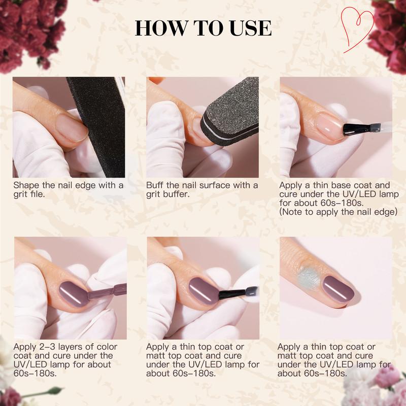 ROSALIND Nail Polish Gel 12 Colors Set Gel Varnishes Set Nail Polishes Hybrid Semi Permanent UV/Led Cure for Nail Art DIY/Salon