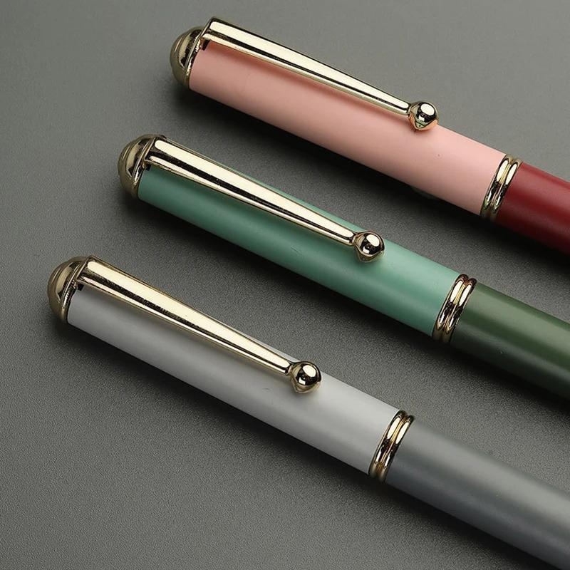 Morandi Fountain Pen Calligraphy Brush Metal Soft Bristle Small Regular Calligraphy Brush (for Students' Drawing and Writing)